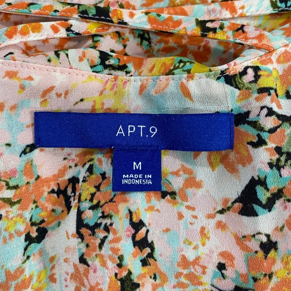 APT 9 || Woman’s Off shoulder Orange Floral Pattern Blouse size Medium - Picture 7 of 7